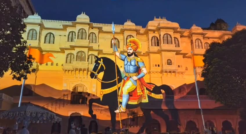 Palace facade projection show